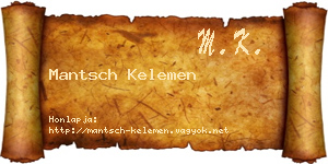 Mantsch Kelemen névjegykártya